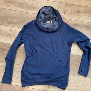 Zella Blue Funnel Neck Pullover Sweatshirt